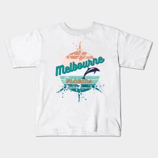 Melbourne Florida Exploding Retro Sunset Kids T-Shirt